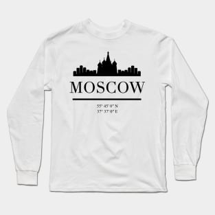 MOSCOW RUSSIA BLACK SILHOUETTE SKYLINE ART Long Sleeve T-Shirt